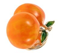 Peach Shaped Brooch Pin for Women Copper Orange Lapel Badge