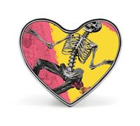 Peach Skull Button Pin Heart Shape Alloy Lapel Pins Badges Novelty Funny Enamel Pins Personalized Pinback Button Badges Cute Heart Brooche for Jackets Bags