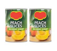 Peach Slices in Light Syrup, Hand Picked, Vegetarian and Vegan, 420g,Pack Of 2