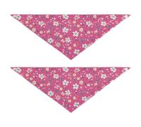Peach Spring Flowers Floral seasonal dog bandanas Snap Button Scarf Handkerchief Cute Pet Holiday Set for Dogs Cats L