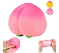 Peach Squishies,Stress Relief Soft Simulation Peach Squeeze Fruit Toys,Novelty Fidget Sensory Food Fun Stretchy Hand Toys,Easter Basket Stuffers Gifts for Teens Adults (Pink)