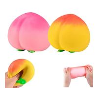 Peach Squishies,Stress Relief Soft Simulation Peach Squeeze Fruit Toys,Novelty Fidget Sensory Food Fun Stretchy Hand Toys,Easter Basket Stuffers Gifts for Teens Adults (2pcs)