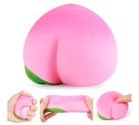 Peach Squishy Fidget Toys, Slow Rising Fruit Squeeze Toy, Cute Soft Peach Sensory Stress Relief Squishy, Giant Fruit Squishies for Adults Kids Office Home Anxiety Relief & Desk Decor Gift