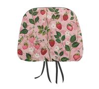 Peach Strawberry Print 2 PCS Car Headrest Cover Universal Headrest Covers Soft Breathable Car Head Rest Covers Set Elastic Head Rest Protector Auto Seat Cover Vehicle Accessories for Cars, Truck, Suv,