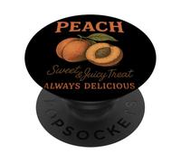 Peach Sweet Juicy Treat Always Delicious Graphic PopSockets Adhesive PopGrip