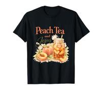 Peach Tea and Jesus - Cute Faith Inspired Summer Graph T-Shirt