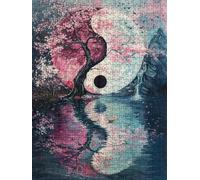 Peach Tree Bagua Formation Jigsaw Puzzle 4000 Piece, Puzzles for Adults 4000, The Impossible Challenge, Jigsaw Puzzle Games Classic Educational, Wooden Puzzles, for Home Wall Decoration Gift FNKL1-982