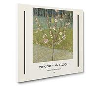 Peach Tree In Blossom By Vincent Van Gogh Exhibition Museum Classic Painting Canvas Wall Art Print Ready to Hang, Framed Picture for Living Room Bedroom Home Office Décor, 14x14 Inch (35x35 cm)