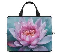 Peach Water Lily Flower Laptop Sleeve Ultra-Thin, Waterproof 10inch Laptop Bags, Portable Protective Computer Bag with Hand Strap