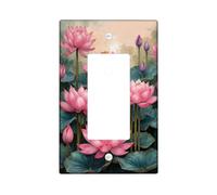 Peach Water Lily Light Switch Cover Plates/Outlet Covers, Floral Design for Spring Decor, Thermoplastic Wall Plates, Standard Size Single Rocker