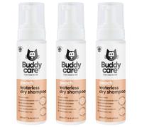 Peach Waterless Dry Cat Shampoo by Buddycare | Deep Cleansing Shampoo for Cats | Fresh Scented | With Aloe Vera and Pro Vitamin B5 (200ml x3)