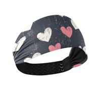 Peach White Hearts Cooling headbands for women Elastic hair for Yoga washing face washing face make up