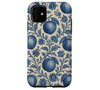 Peach with Floral Elements Blue & Beige Boho Feminine Case for iPhone 11