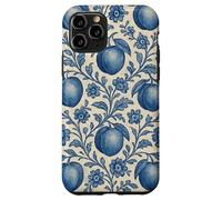 Peach with Floral Elements Blue & Beige Boho Feminine Case for iPhone 11 Pro