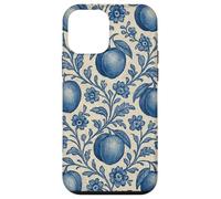 Peach with Floral Elements Blue & Beige Boho Feminine Case for iPhone 12 mini