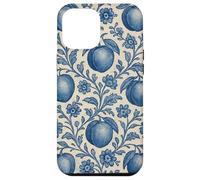 Peach with Floral Elements Blue & Beige Boho Feminine Case for iPhone 12 Pro Max