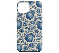 Peach with Floral Elements Blue & Beige Boho Feminine Case for iPhone 13