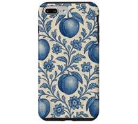 Peach with Floral Elements Blue & Beige Boho Feminine Case for iPhone 7 Plus/8 Plus