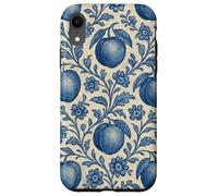 Peach with Floral Elements Blue & Beige Boho Feminine Case for iPhone XR