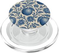 Peach with Floral Elements Blue & Beige Boho Feminine PopSockets PopGrip for MagSafe