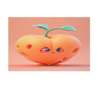 Peach Wooden Jigsaw Puzzles for Adults Hard Poster Puzzle 1000 Piece Precise Interlocking Educational Game Toys （75×50cm）