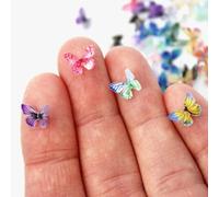 Peachcor Micro Resin Butterflies, Outdoor Garden Micro Butterflies, Dollhouse Miniature Tiny Butterflies, Terrarium Fairy Garden Dolls, Mini Garden Landscaping Decoration (30 PCS)