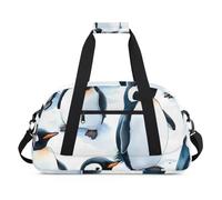 Peaches Decor Design Gym Bag Sports Duffle Bag Weekend Sleepover Duffel Bags Small Travel Tote for Overnight Workout Gymnastics Dance Ballet, Penguins Fun, 18.9 x 8.7 x 10.6 in, Duffel Bags