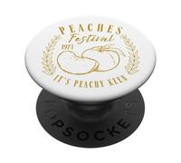 Peaches Festival Vintage Lineart Illustration Peach Art PopSockets Adhesive PopGrip