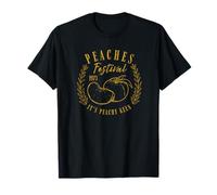 Peaches Festival Vintage Lineart Illustration Peach Art T-Shirt