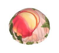 peaches Waterproof Shower Cap for Women - Elastic and Reusable Hair Cap, Perfect for Bathing, Facial Care, Black