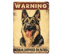 PEACHGARDEN Beware of Dog Sign German Shepherd Wall Art Fence Warning Sign