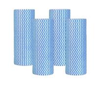 Peachicha Reusable J Cloths On Rolls, Disposable Jay Cloths, Kitchen Paper Towels Washable Rolls Dish Cloths Dish Towels, Quick Dry, Blue, 50 Ct/Roll, Total 4 Rolls