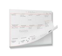 Peachly Desktop Weekly Planner Notepad | 60 Undated Tear-Off Pages | Schedule Daily To-Do Lists | Increase Your Productivity In Less Than 5 Minutes A Week | Achieve Your Goals | Peach and Mint Fern