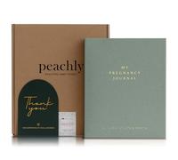 Peachly Pregnancy Journal - Linen Pregnancy Book to Capture Every Milestone - Pregnancy Must Haves - Baby Book Keepsake Pregnancy Journals For First Time Moms and Experienced Moms (Sage)