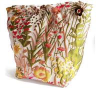 Peachome Floral Makeup Bag, Vintage Jacquard Make Up Bag, Flower Pattern Cosmetic Bag with Zipper, Cute Travel Toiletry Bag, Makeup Pouch Bag for Women, Vintage Flowers, Small