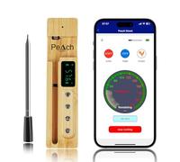 PeachStreet Wireless Meat Thermometer,Bluetooth Wireless Barbecue Thermometer with LED Display Screen,150M Long-Distance Stability Improvement,100% IP68 Waterproof,Suitable for Kitchen,BBQ,Oven,etc