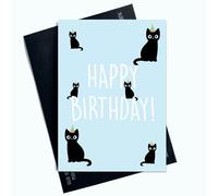 Peachy Antics Birthday Card For Cat Lovers Blue Background Birthday Card For Him For Her Cat Lover Cat Card Cat Cards SP186