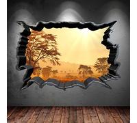 Peachy Antics Cracked Hole Safari Home 3D Full Colour Wall Art Sticker Decal Sunset Bedroom2 WSD557