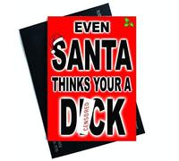 Peachy Antics Even Santa Thinks You're A Dick Christmas Card for Friend, Colleague, Boyfriend - Merry Xmas Banter PC569