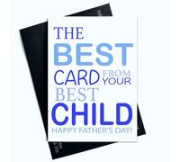 Peachy Antics Father's Day Card For Dad On Father's Day For Him Best Child Blue Lettering Cute Simple Design AP164