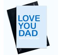 Peachy Antics Father's Day Card For Dad On Father's Day Love You Dad Happy Father's Day Blue Card Simple Design For Dad For Him AP160