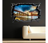 Peachy Antics Full Colour NEW YORK BRIDGE wall art sticker decal transfer Vinyl Graphic Mural WSD545
