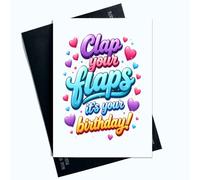 Peachy Antics Funny Birthday Card - Clap Your Hands It’s Your Birthday - Humorous Birthday Card for Sister, Mum, Best Friend or Work Colleague - Novelty Joke Birthday Greeting Card - SP462