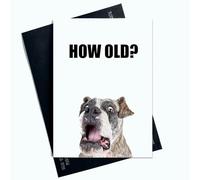 Peachy Antics Funny Birthday Card How Old Joke Card Funny Dog Card For Him For Her Birthday Cards Shocked Age Card A5 Size SP187