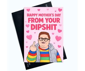 Peachy Antics Funny Mother's Day Card Derek Funny Card For Mum for Step Mum A5 Size Fan Card gift for Her gift For Her Mother's Day gift Stranger Things gift for Her For Mother, Mum Stepmum SP440
