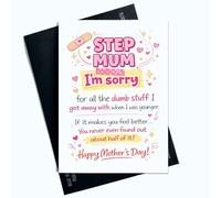 Peachy Antics Funny Mother's Day Card Step Mum I'm Sorry funny Joke Mother's Day Card for Step Mum A5 Size Card For StepMum Gift For Her Gift For StepMum Mother's Day Gift SP436
