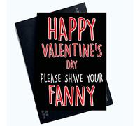 Peachy Antics Funny Rude Valentines Day Greeting Cards for Her Shave Your Fanny Cheeky PC890,White,A5