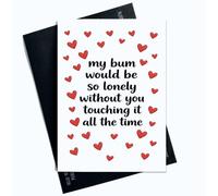 Peachy Antics Funny Valentine’s Day Bum Touching Joke A5 Card for Her or Him - Cute Cheeky Valentines Card for Girlfriend, Boyfriend, Husband or Wife, Fiance Fiancee, Romantic Humour Design SP430