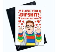 Peachy Antics Funny Valentine's Day Card Derek Card For Him for Her A5 Size Fan Card gift for Him gift For Her Valentine's Day gift Stranger Things gift for Her For Him Funny Card for Him SP415