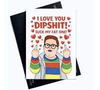 Peachy Antics Funny Valentine's Day Card Derek Card For Him for Her A5 Size Fan Card gift for Him gift For Her Valentine's Day gift Stranger Things gift for Her For Him Funny Card for Him SP415